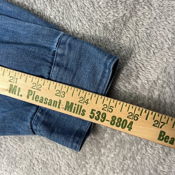 Sara Studio Womens Grandma 3X Christmas Long Sleeve Button‎ Up Blue Denim Shirt - Picture 8 of 13